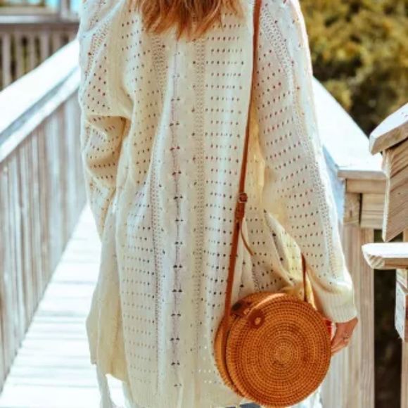 CableKnit Solid Knit Cardigan - Picture 4 of 4